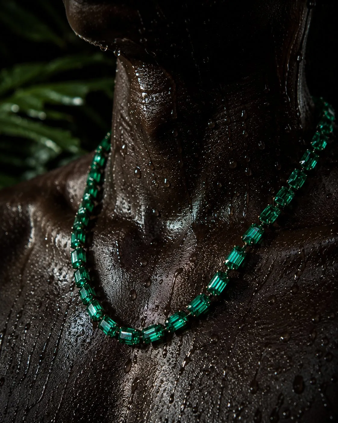 Collar Diosa — gargantilla de esmeraldas colombianas corte esmeralda en oro 18k